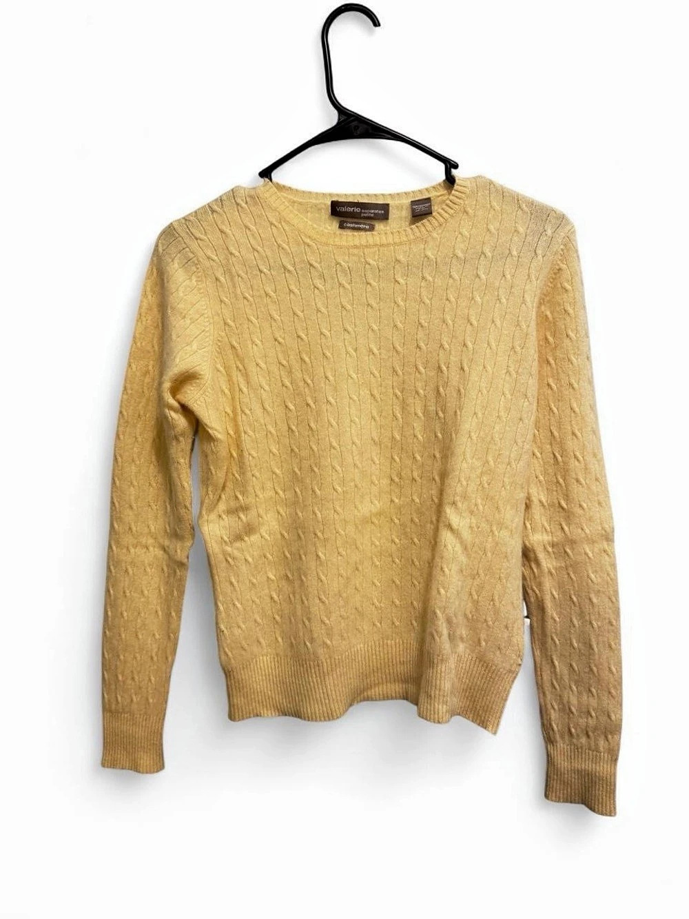 Valerie Stevens Petite Cashmere Cable Knit Sweater Size Medium Like New
